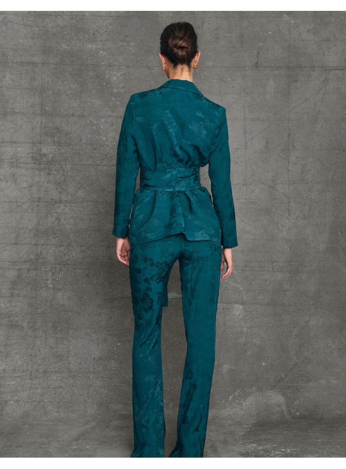 Blazer for guest with crossover neckline and sash