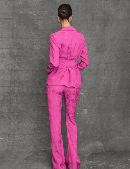 Blazer for guest with crossover neckline and sash