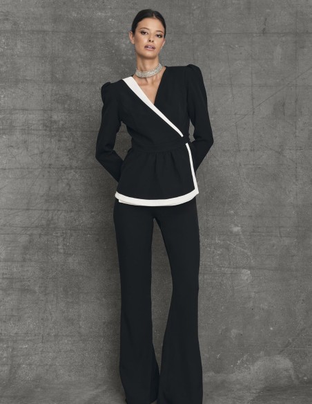Pantalon évasé blanc à taille haute