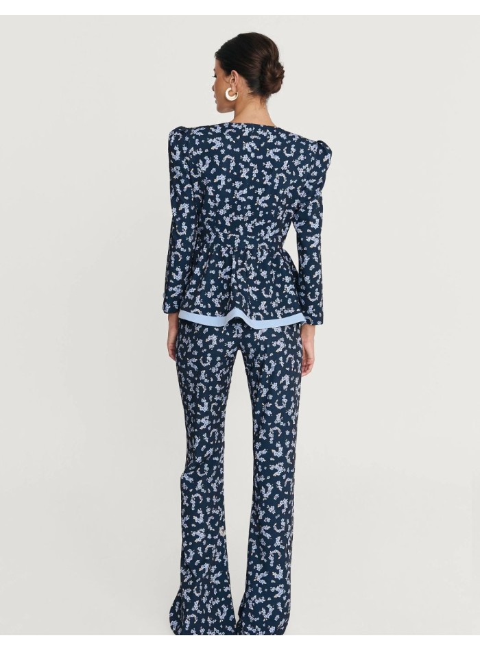 Pantalon évasé blanc à taille haute