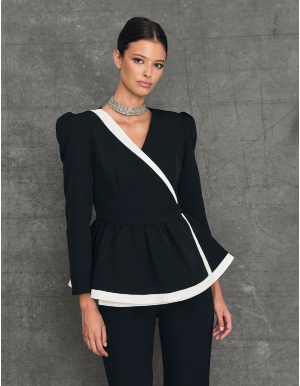 Peplum guest suit jacket with peplum