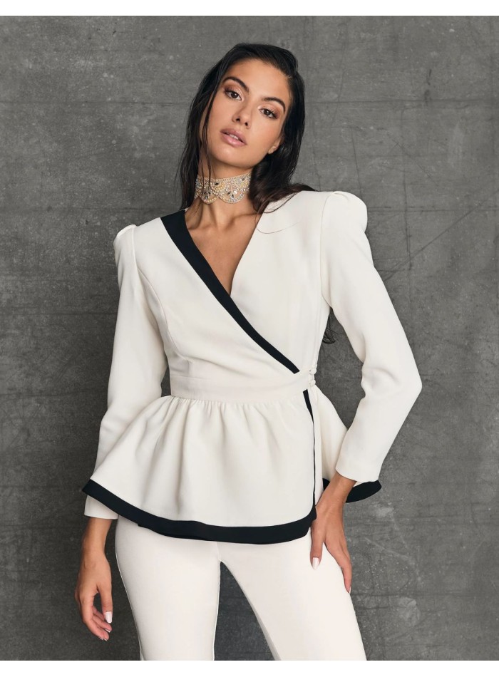 Peplum guest suit jacket with peplum