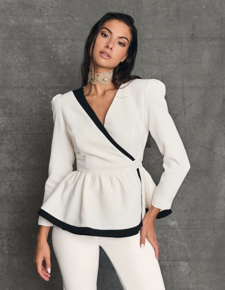 Peplum guest suit jacket with peplum