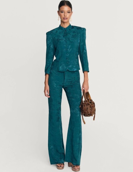 Pantalón bootcut azul petróleo