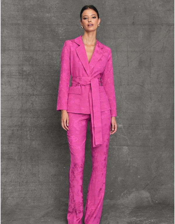 Pink flared high-waist flare pants