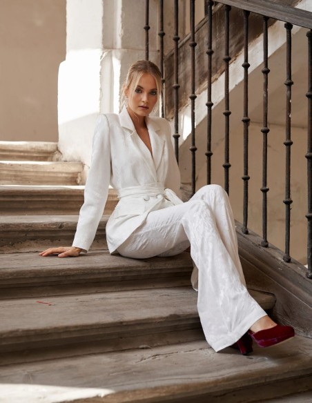 Pink flared high-waist flare pants