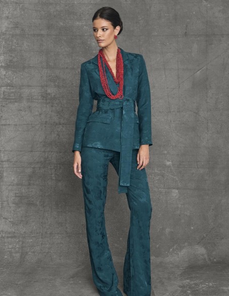 Pink flared high-waist flare pants