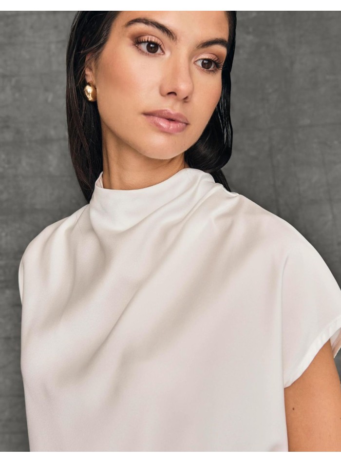 Ecru satin blouse