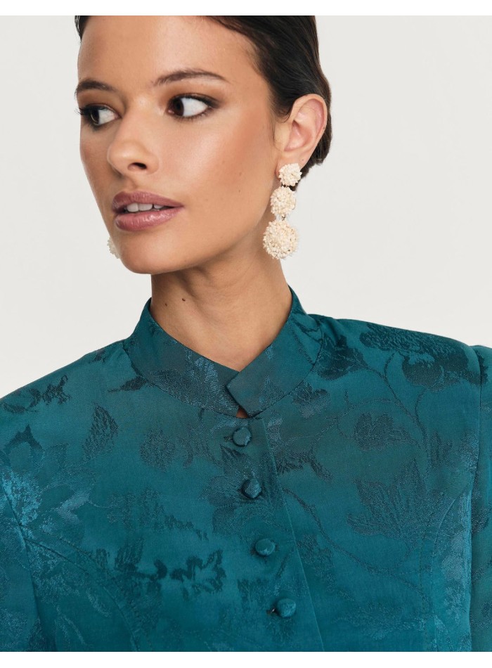 Veste à boutons bleu pétrole