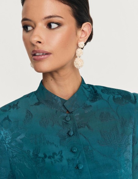 Veste à boutons bleu pétrole