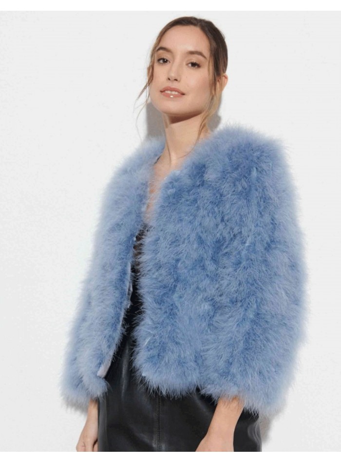 Chaqueta de pluma de avestruz