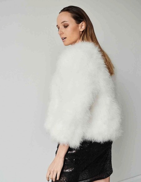 Veste en plumes d'autruche