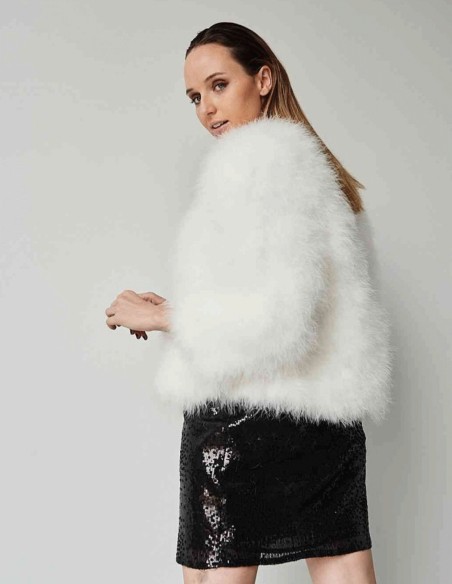 Veste en plumes d'autruche