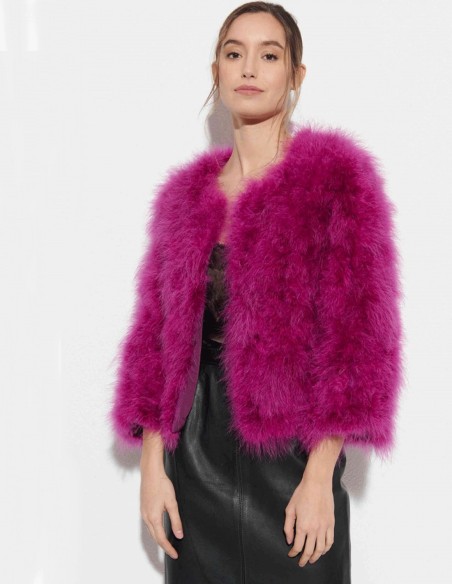 Veste en plumes d'autruche