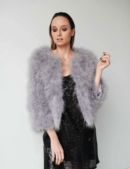 Veste en plumes d'autruche