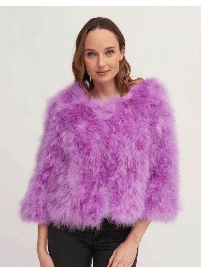 Veste en plumes d'autruche