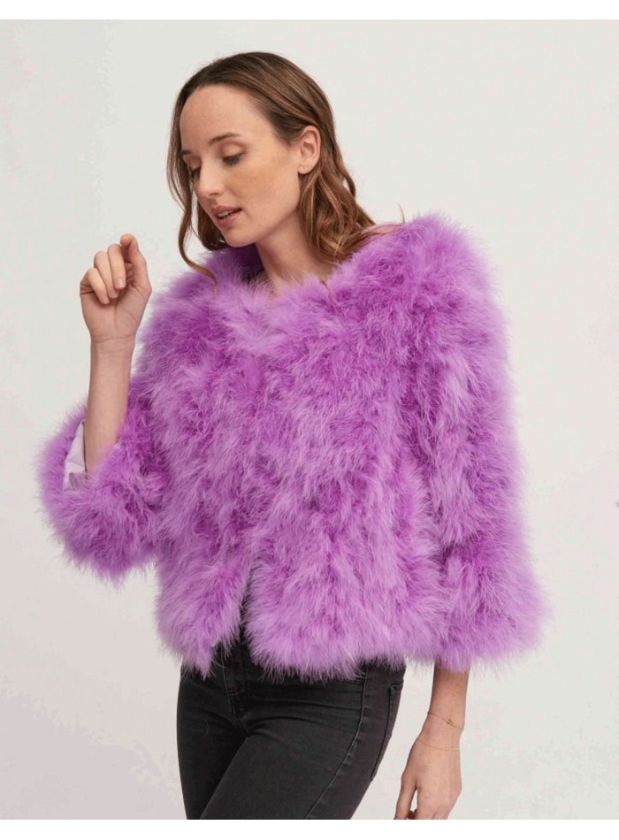 Chaqueta de pluma de avestruz