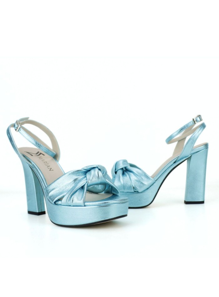 Sandalias de fiesta metalizadas con plataforma...