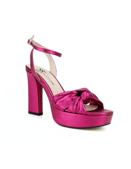 Sandalias de fiesta metalizadas con plataforma y cierre pulsera