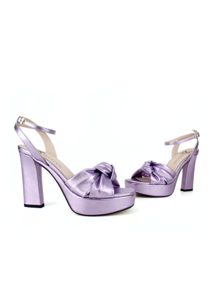 Sandalias de fiesta metalizadas con plataforma...