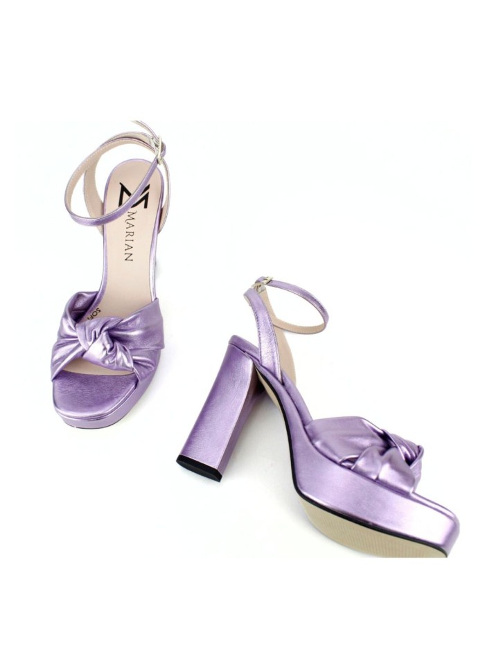 Sandalias de fiesta metalizadas con plataforma...