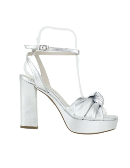 Sandalias de fiesta metalizadas con plataforma y cierre pulsera