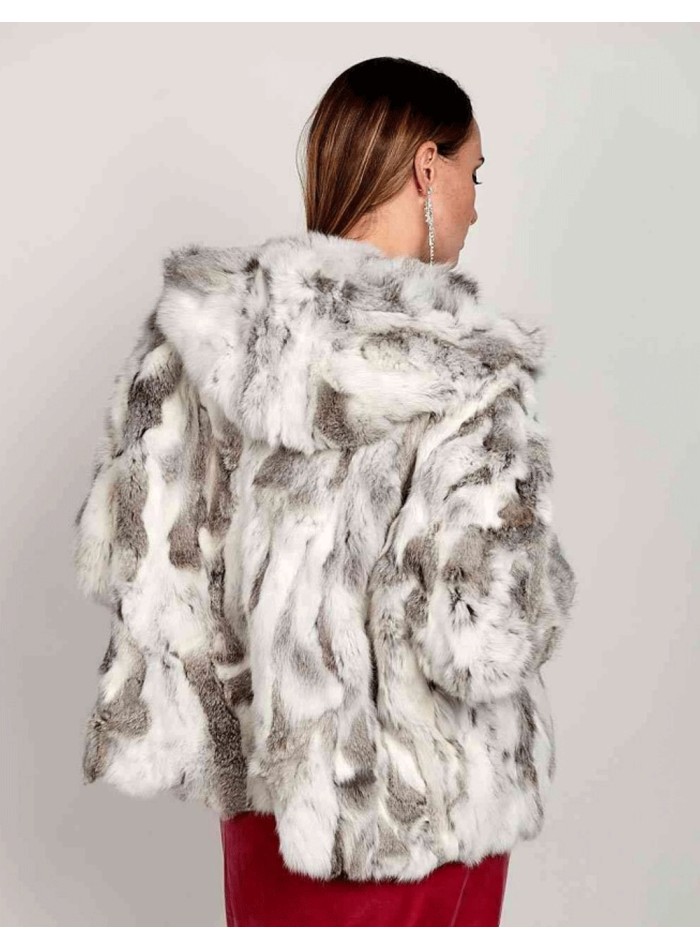 White rabbit fur jacket