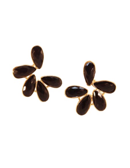 Pendientes de fiesta con drusas negras- Cosmopolitan