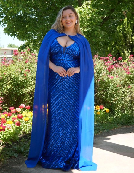 Longue cape d'invité en mousseline de soie