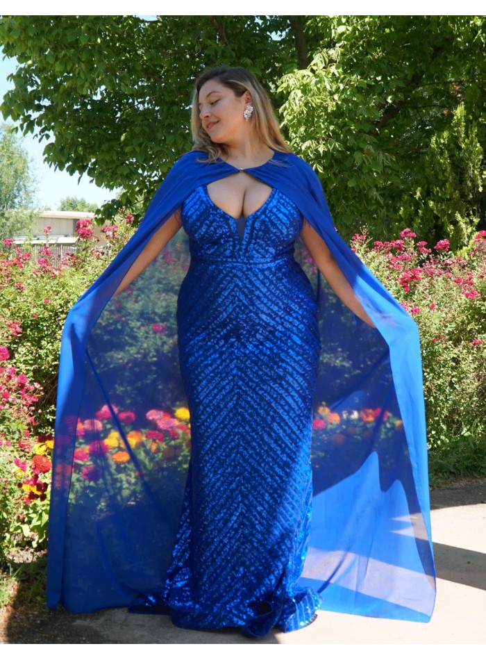 Longue cape d'invité en mousseline de soie