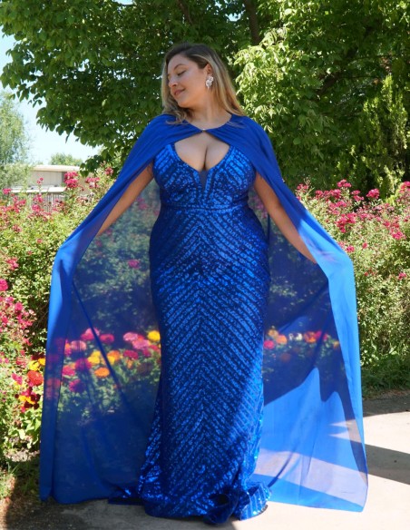 Longue cape d'invité en mousseline de soie