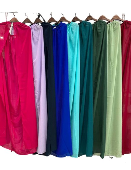 Longue cape d'invité en mousseline de soie