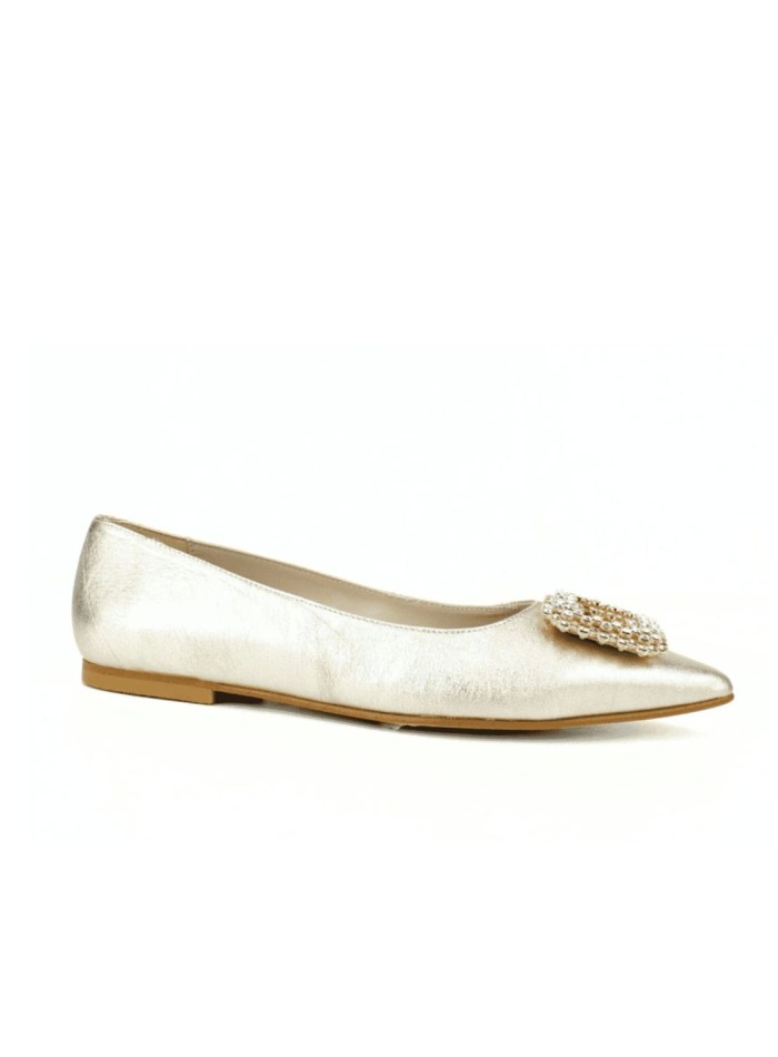 Ballerina flat with decorative detail and...