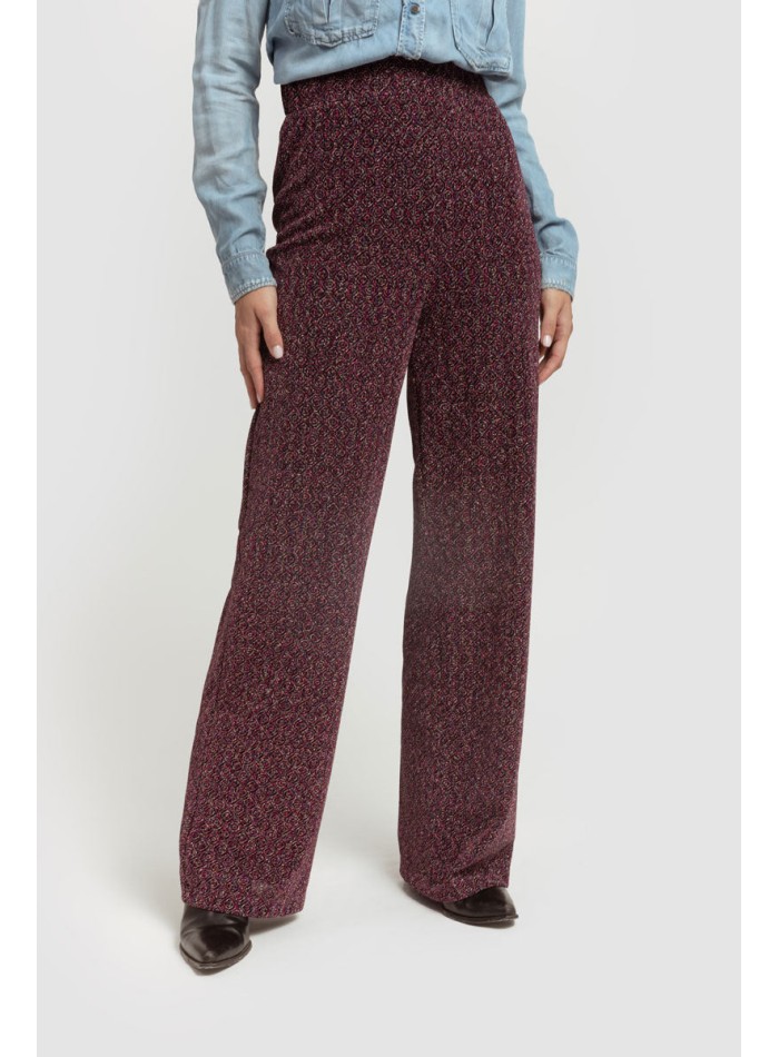 Pantalon long imprimé Lurex