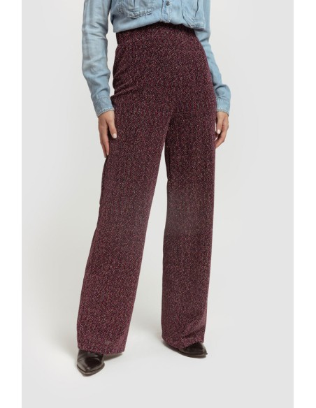 Pantalón largo de fiesta estampado lúrex para oficina