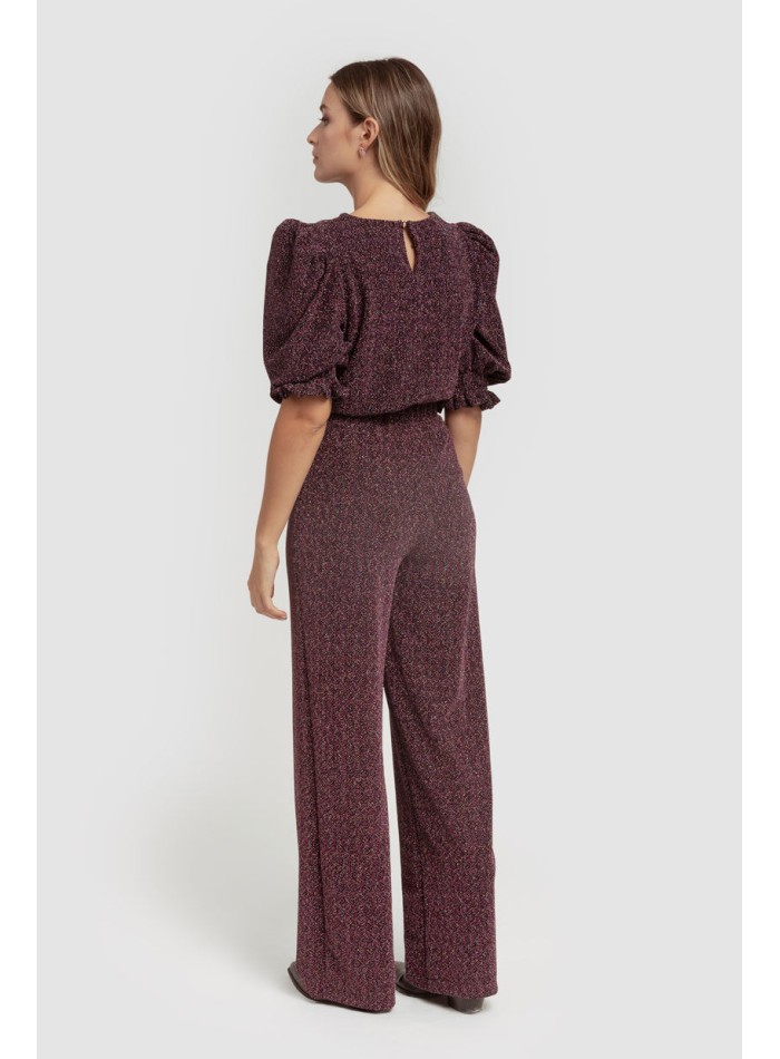 Lurex printed long party pants