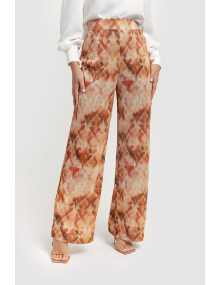 Pantalon droit d'invité imprimé orange