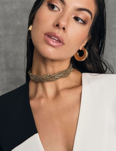 Blazer de soirée bicolore avec fermeture à boutons