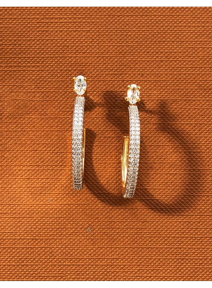 Gold plated earrings with zirconia
