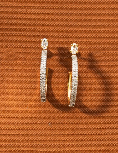 Gold plated earrings with zirconia