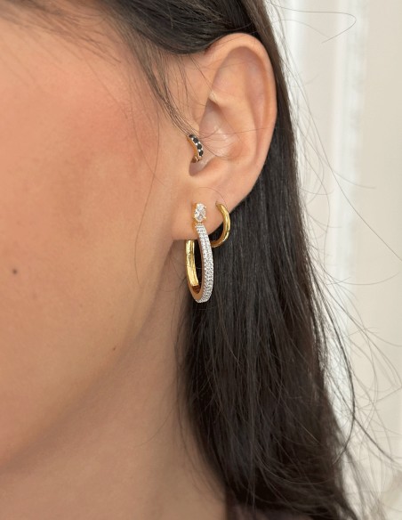 Gold plated earrings with zirconia