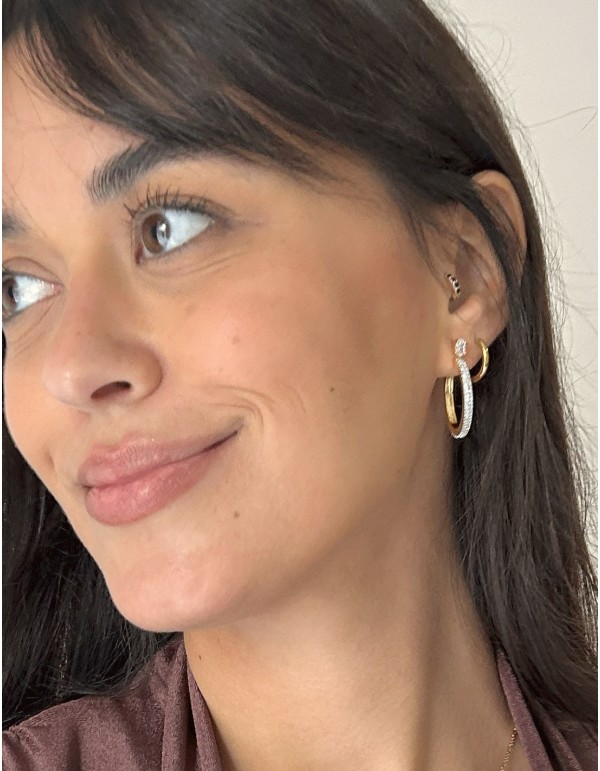 Aros dorados con circonitas