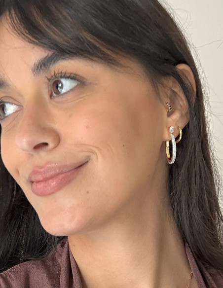 Gold plated earrings with zirconia