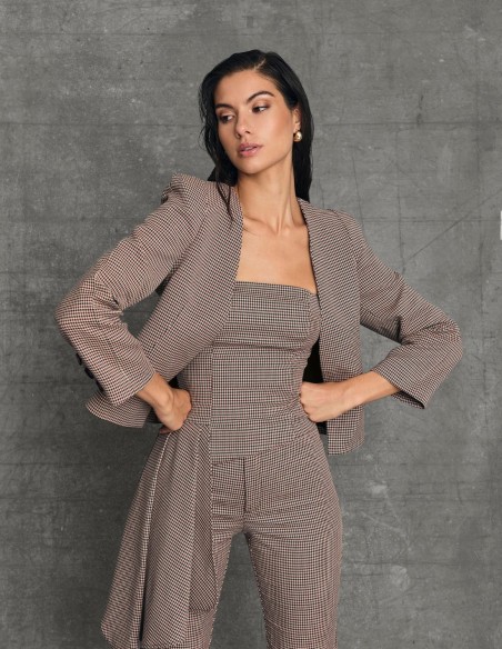 Veste de soirée courte imprimée