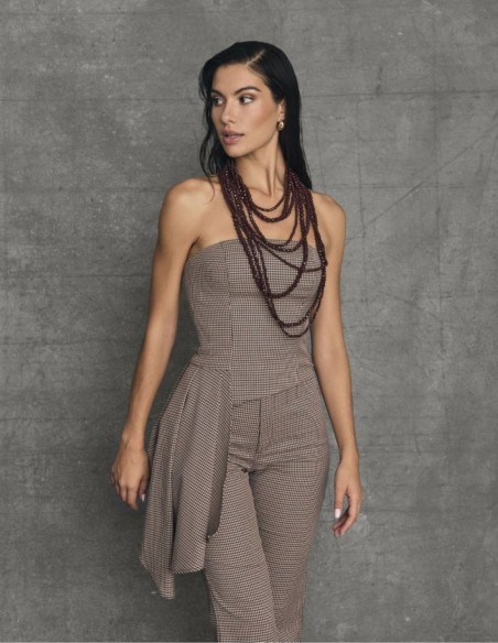 Printed strapless top Glen