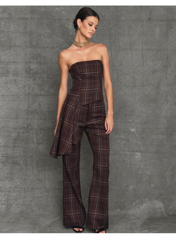 Printed strapless top Glen