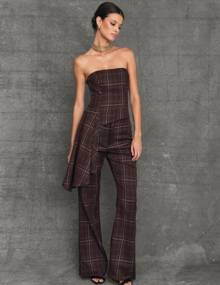 Printed strapless top Glen