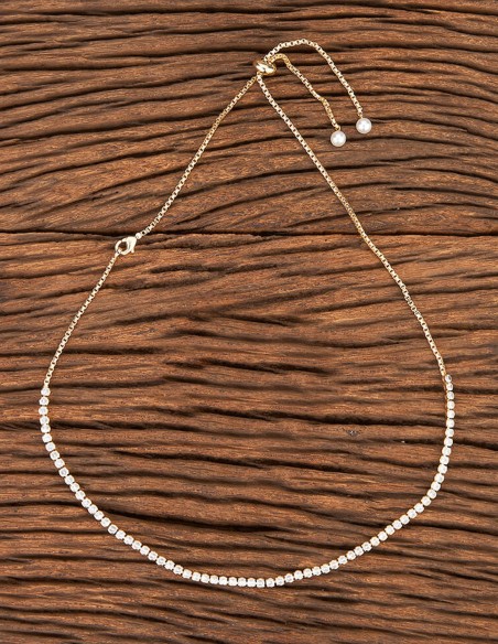 Choker de circonitas con baño de oro