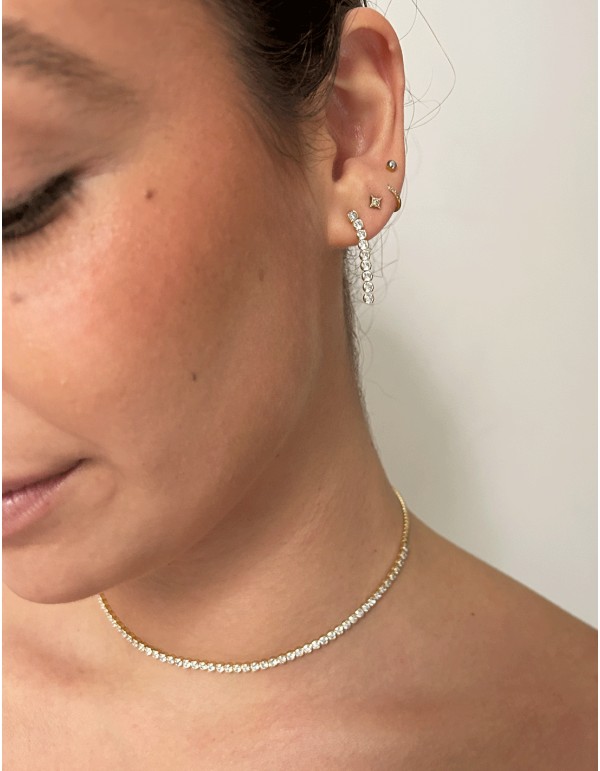 Choker de circonitas con baño de oro 2