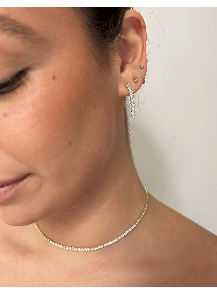 Tour de cou en zircone plaqué or